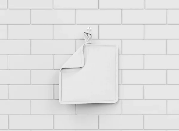 Oven Mitt Hung Brick Wall Mockup 영국의 영화이다 황소자리는 고립되었다 — 스톡 사진