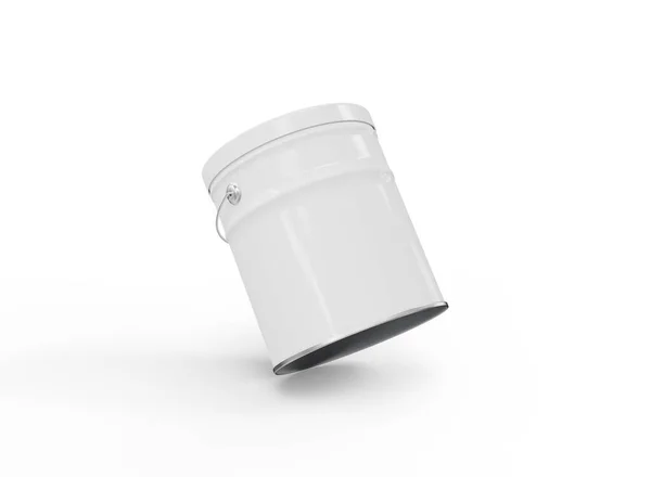 Floating Paint Bucket Mockup Floating Paint Can Isolated Rendering — Fotografia de Stock