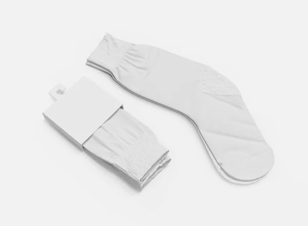 Weiße Socken Set Mockup Vorhanden Isolierte Packungssocken Darstellung — Stockfoto
