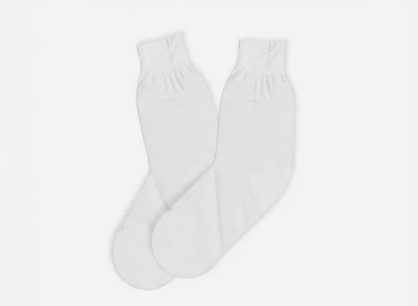 White Pair Socks Mockup Isolated Socks Rendering —  Fotos de Stock