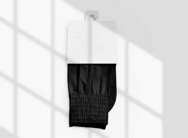 Black Socks Label Mockup Isolated Blank Socks Package Rendering — Stock Photo, Image