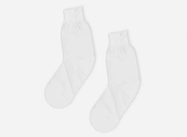 White Pair Socks Mockup Isolated Socks Rendering —  Fotos de Stock