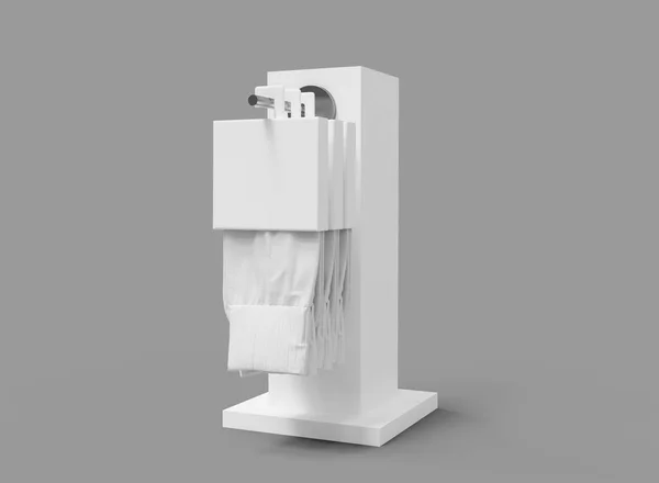 White Sock Display Stand Mockup Izolované Balicí Ponožky Vykreslování — Stock fotografie