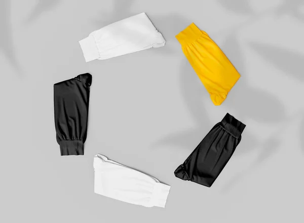 Witte Zwarte Kleursokken Circle Composition Mockup Geïsoleerde Sokken Destructie — Stockfoto