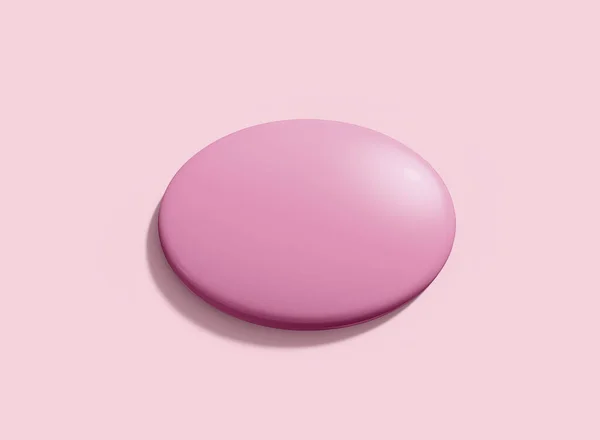 Pink Oval Bar Soap Mockup Isolated Cosmetic Product Rendering — Stockfoto