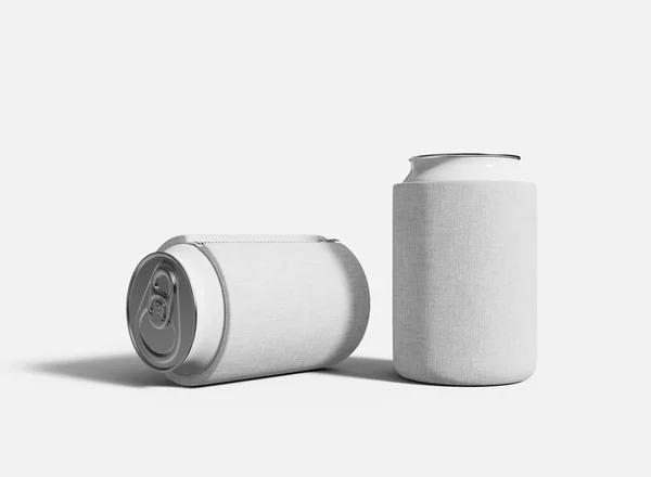 Koozie Mockup Yapabilir Zole Edilmiş Soğutucu Kollu Kutu Hazırlama — Stok fotoğraf