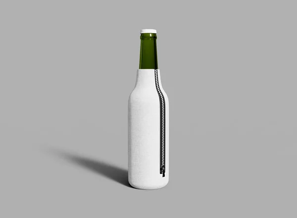 Fles Coozie Mockup Geïsoleerde Bottle Koozies Rendering — Stockfoto