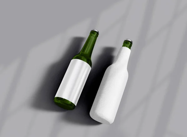 Bottle Bottle Koozie Grey Background Mockup Isolated Bottle Coozie Rendering — Photo