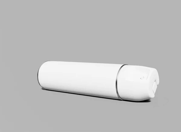 喷雾器躺在灰色背景的软垫上 分离的产品 3D渲染 — 图库照片