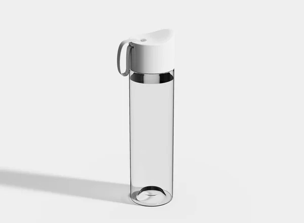 Transparent Plast Vattenflaska Mockup Isolerad Produkt Konvertering — Stockfoto