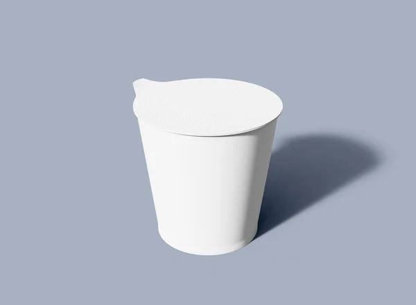 Instant Food Cup Blauwe Achtergrond Mockup Geïsoleerde Verpakking Rendering — Stockfoto