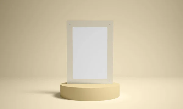 黄色软管软管上高耸的透明框架 3D渲染 — 图库照片