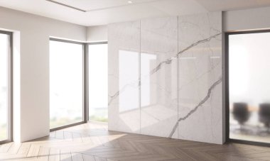 Şirket resepsiyonunun 3B görüntülemesi