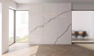 Şirket resepsiyonunun 3B görüntülemesi