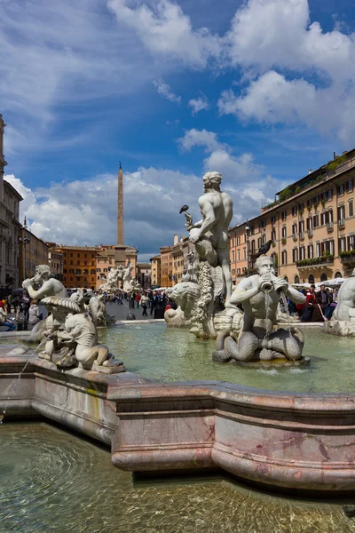 Fuente Piazza Navona en Roma Italia — Foto de Stock