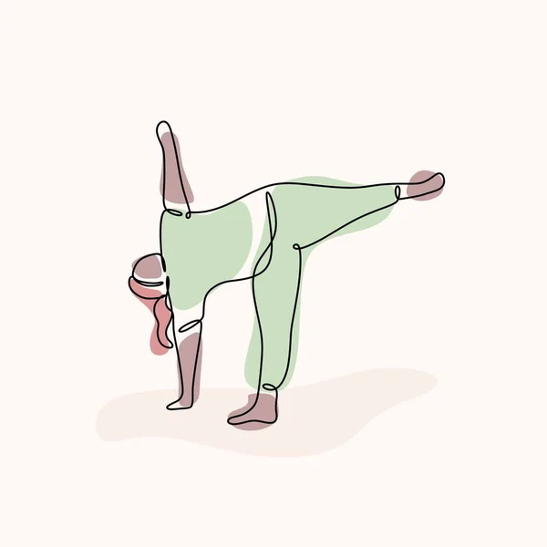 Lichaam Positief Concept Size Girl Doet Aan Yoga Hou Van — Stockvector