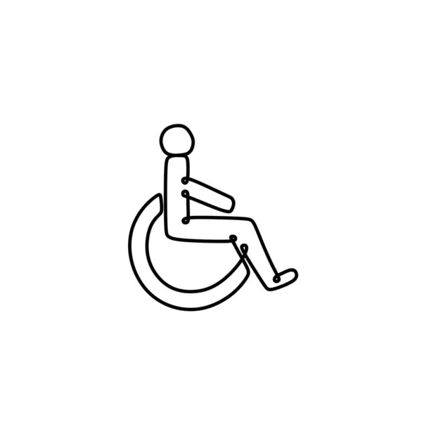 Włączenie Różnorodność Ikony Wektorowe Jednej Linii Piktogram Osoby Wózku Inwalidzkim — Wektor stockowy