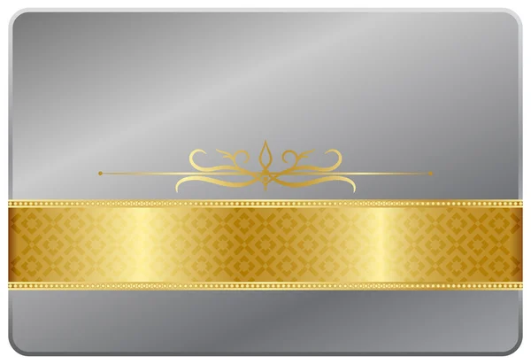 Gold ribbon greeting card — Stock Vector