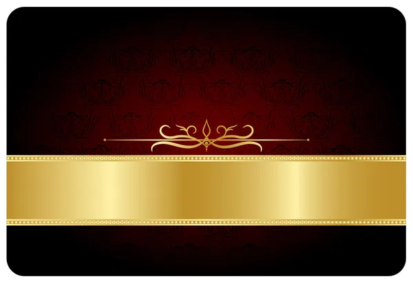 Tarjeta de felicitación de cinta de oro — Vector de stock