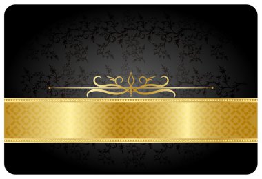 Gold ribbon greeting card