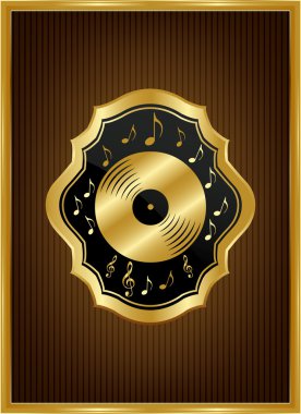 altın çerçeveli eski müzik arka plan
