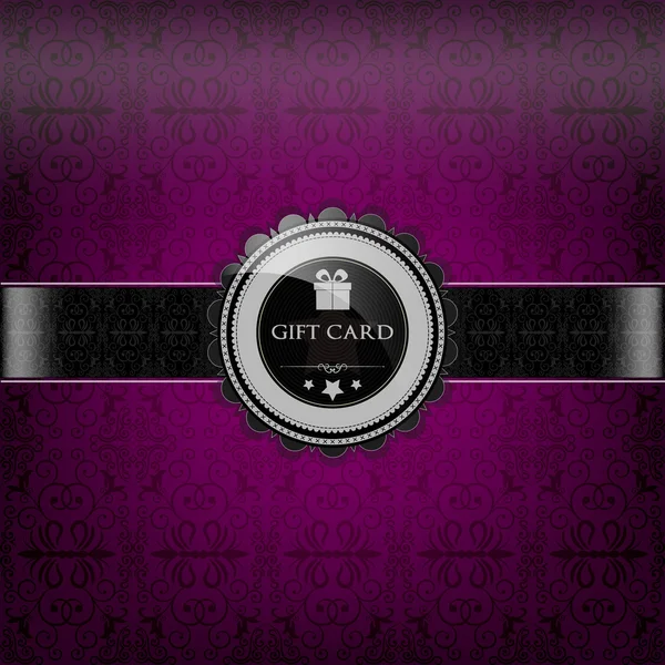 Purple Vintage Design, carte cadeau — Image vectorielle