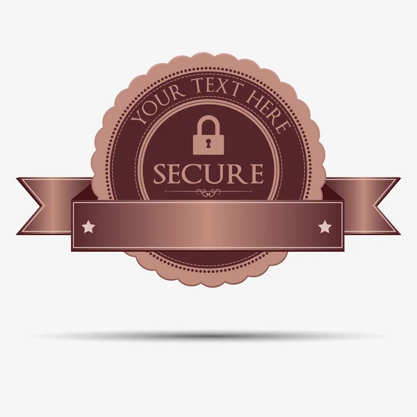 Purple security badge and label — Stock Vector