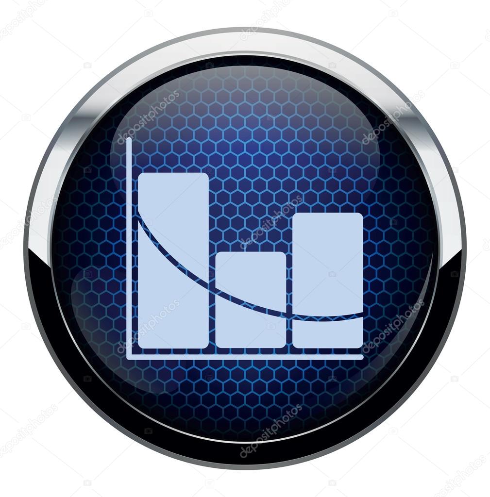 Abstract blue honeycomb stats icon