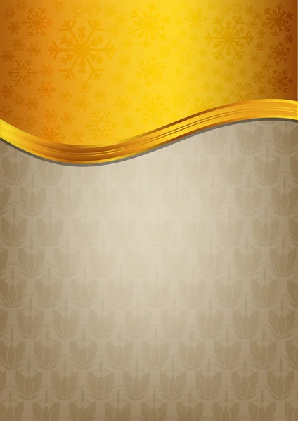 Абстрактная бурая праздничная бумага с золотой лентой — стоковый вектор