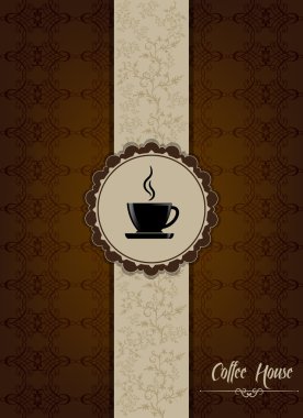 Coffee house menü tasarımı çiçek desenleri ile
