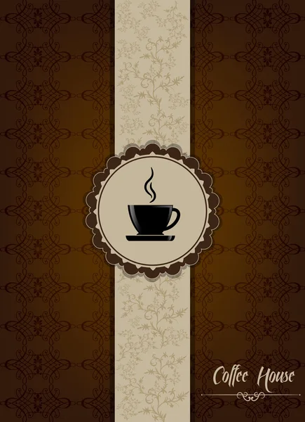Дизайн домашнего меню Кофе с цветочными узорами — стоковый вектор