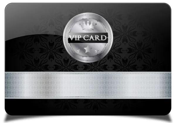 Vip card nera ed etichetta metallica — Vettoriale Stock