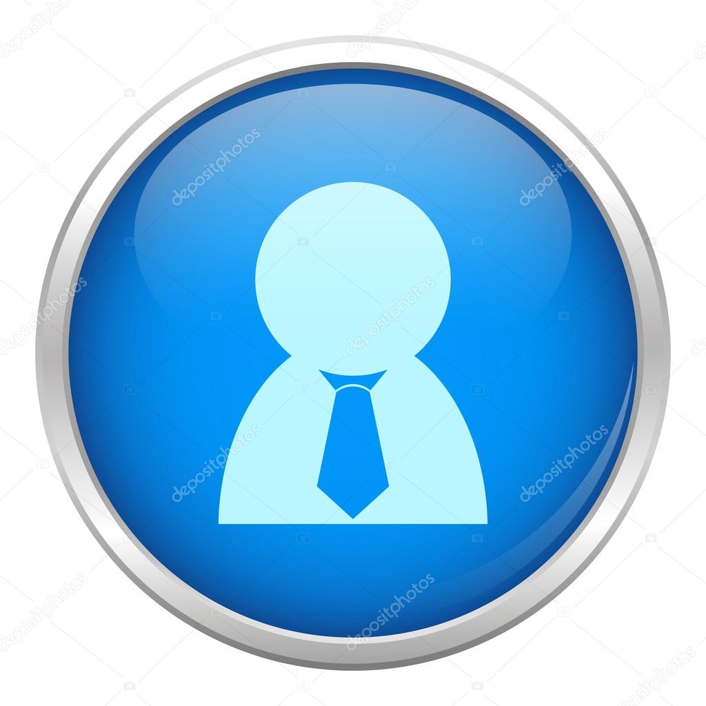 Blue business man icon
