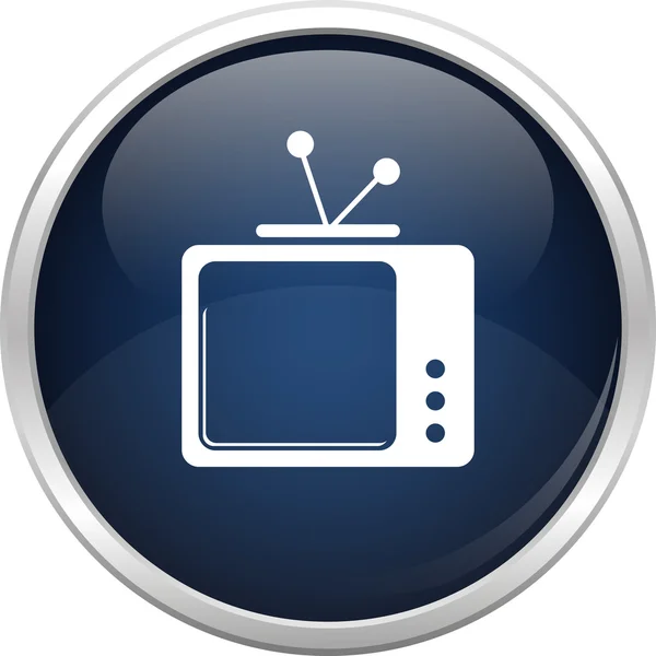 Modrá staré televizní ikona — Stockový vektor