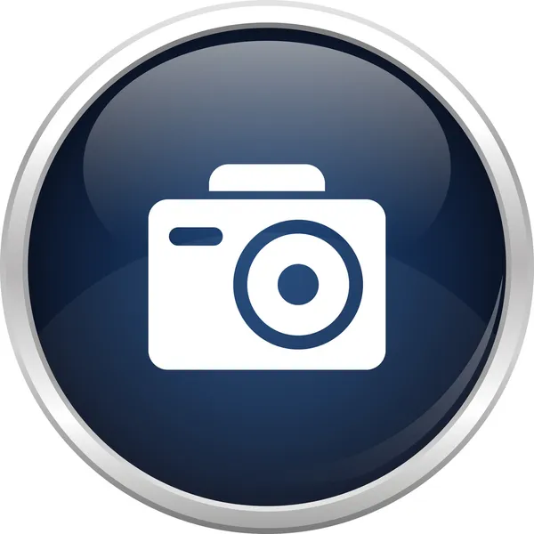 Icono de foto azul — Vector de stock