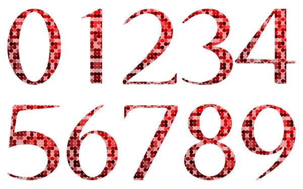 Números rojos abstractos — Vector de stock