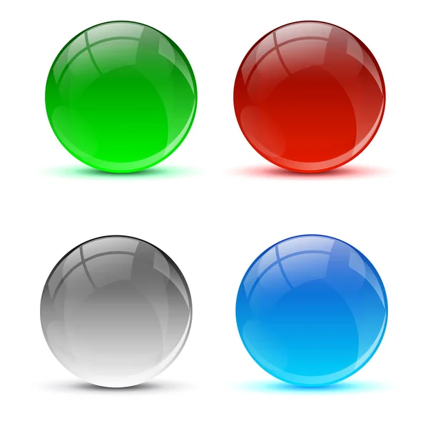 Bolas de iconos de colores brillantes — Vector de stock