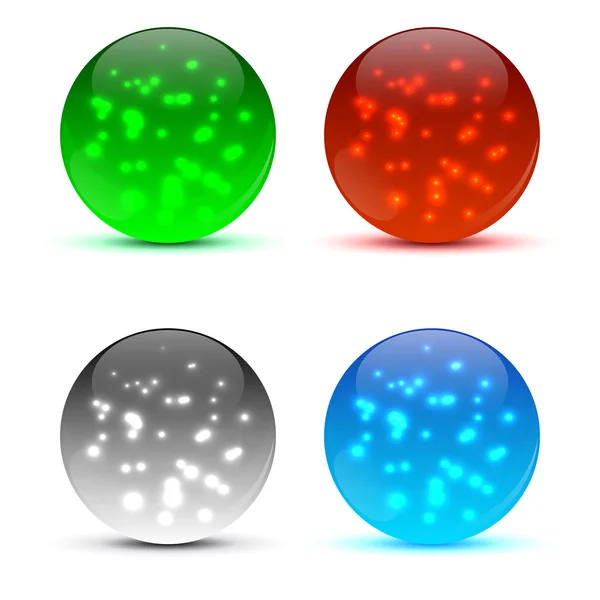 Ljusa färgglada ikon bollar — Stock vektor