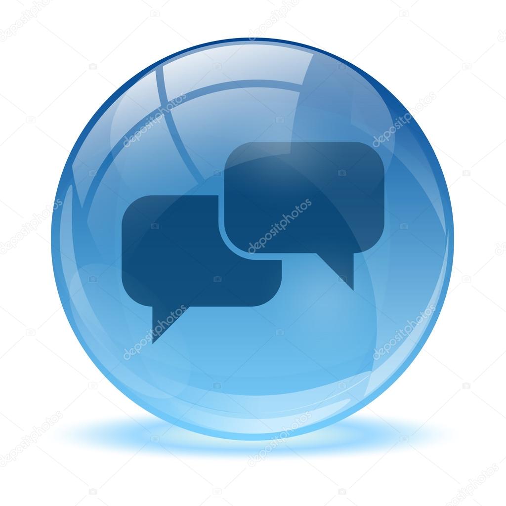 Blue abstract 3d talk icon