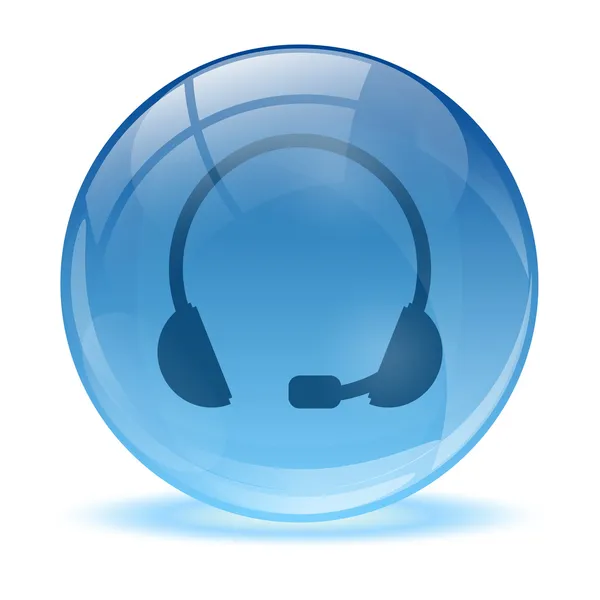 Blue abstract 3d headset icon — Wektor stockowy