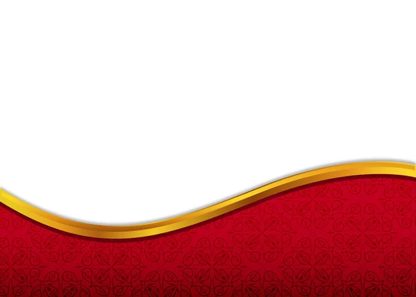 Kırmızı davetiye ve altın etiketi — Stok Vektör