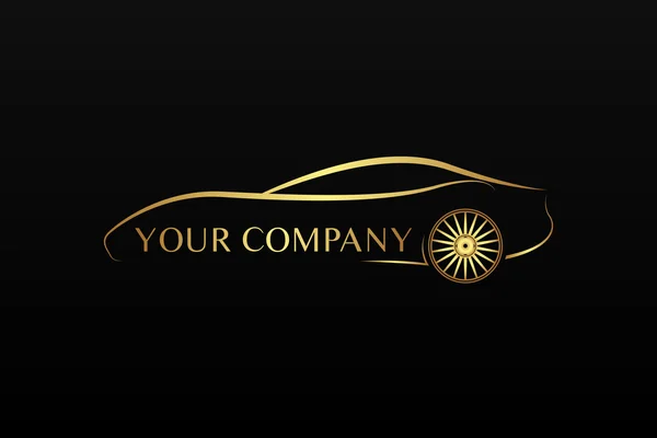 Altın araba logosu — Stok Vektör