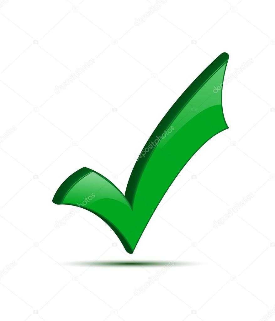 3d green okay icon