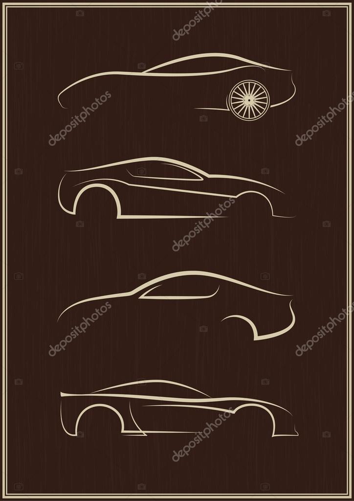 Calligraphic car logo set