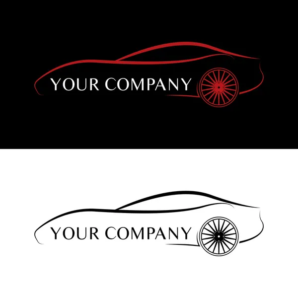 Logotipos de coche rojo y negro — Vector de stock