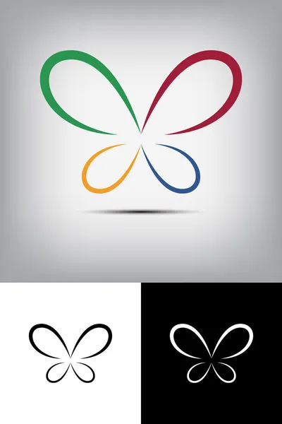 Buntes Schmetterling Logo — Stockvektor