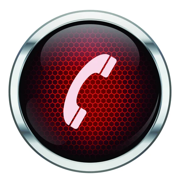 Icono de teléfono rojo panal — Archivo Imágenes Vectoriales