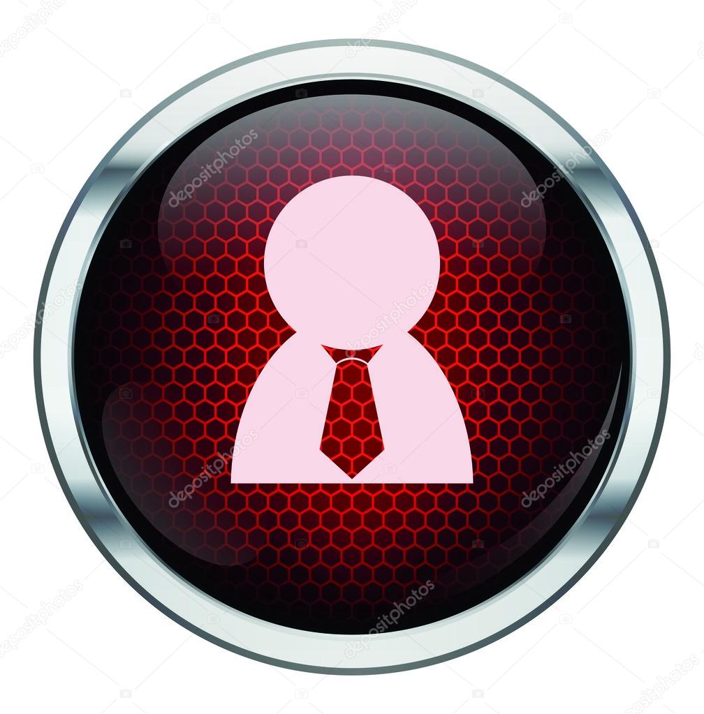 Red honeycomb business man icon