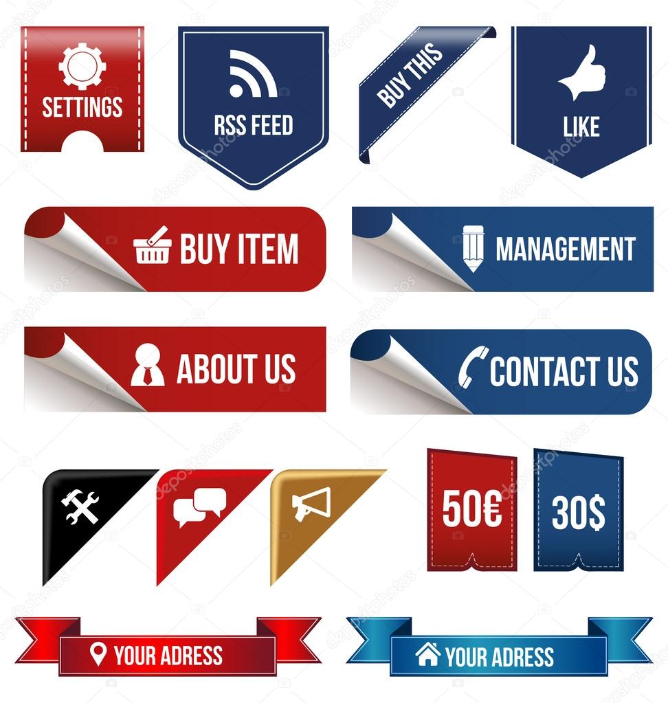 Web elements. Abstract paper infografics vector
