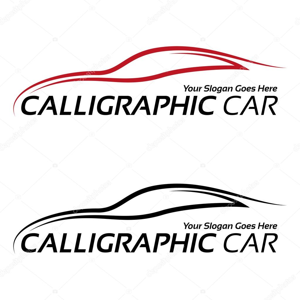 Calligraphic car logos